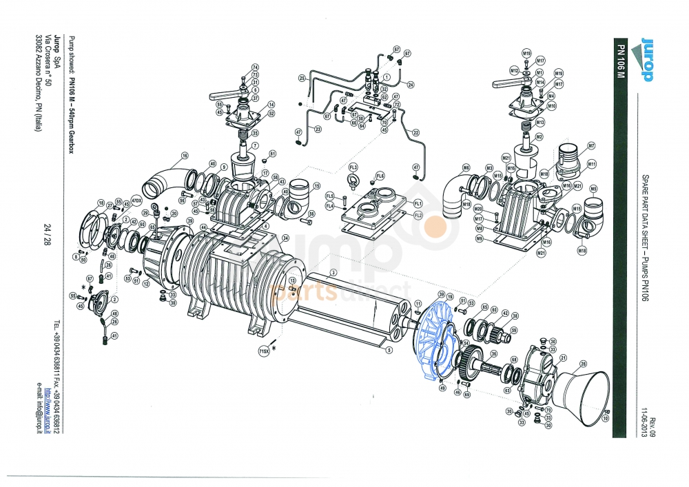 JUROP GEARBOX DRIVE END PLATE Jurop Pumps