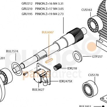 HD Output Shaft Key C45K 8X7X45MM