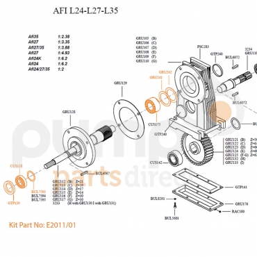 AFI L27-L35 Output Shaft Bearing Seal Kit