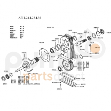 COMPLETE GEARBOX ONLY - L35 R.1:2.38 