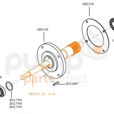 L27 OUTPUT SHAFT 1:3.35 Z=19 