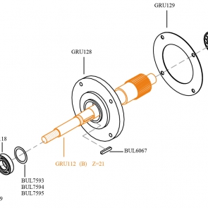 L35 1:2.38 & IV 1:1.6 OUTPUT SHAFT Z=21 TEETH