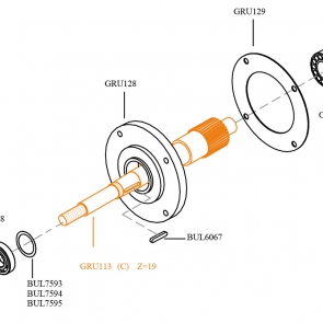 L27 OUTPUT SHAFT 1:3.35 Z=19 